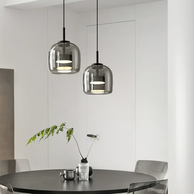 lustre led en verre moderne de luxe pour maison simple - vue 3 sur 24