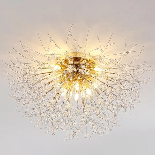 Modern Dandelion Crystal Pendant, Living Room, Dining Room, Bedroom Ceiling Light, Room Light, Fireball Decorative Light - vue 2 sur 12