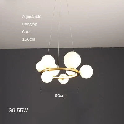 lustre en verre design moderne avec bulles pour intérieur élégant - vue 18 sur 18