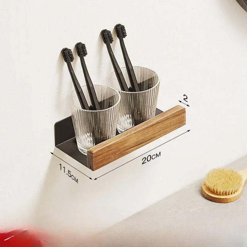 étagère murale en bois massif pour rangement pratique sans perforation - vue 9 sur 10