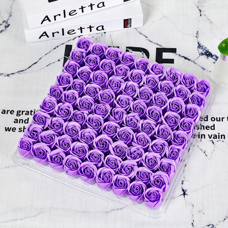 lot de 81 roses artificielles en savon pour décorations et cadeaux - vue 15 sur 18