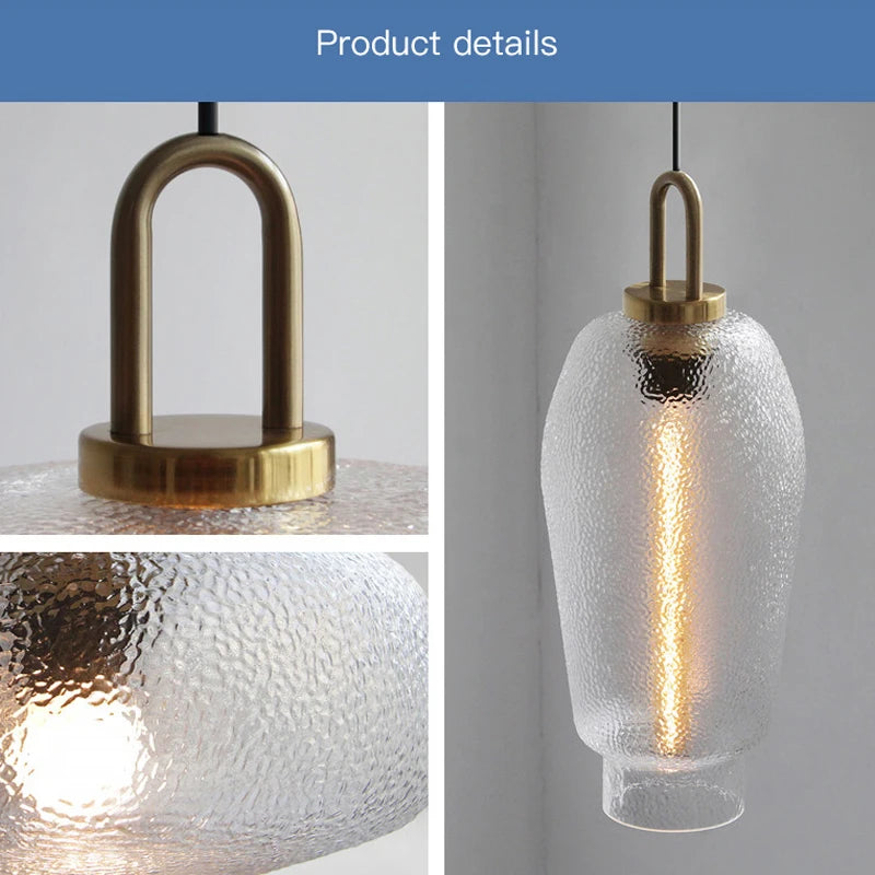 Suspension LED au Design nordique moderne en verre - vue 5 sur 10