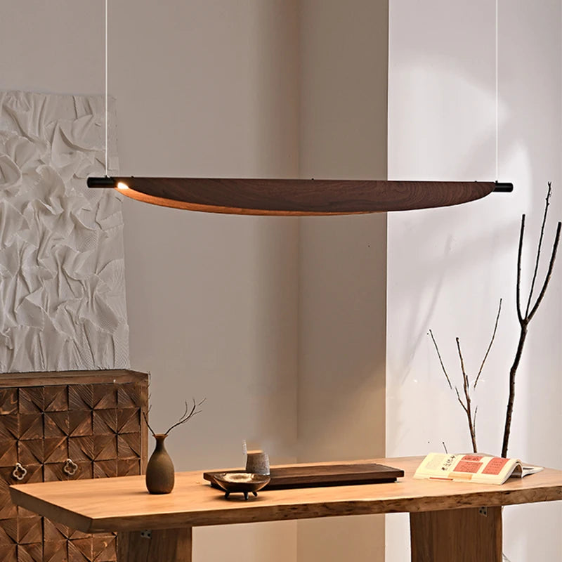 lustre japonais rétro design feuilles pour salle à manger - vue 2 sur 11