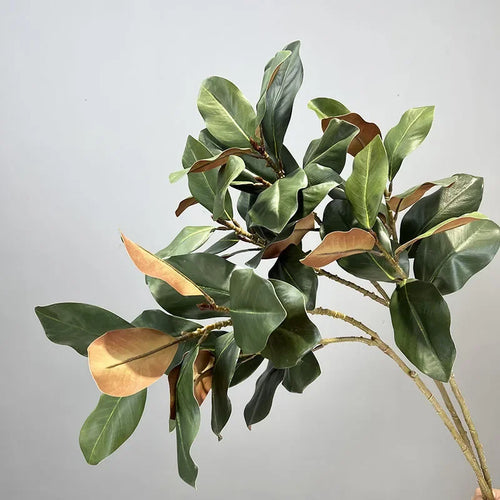plantes vertes artificielles décoration jardin branche de magnolia - vue 3 sur 7