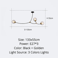 Modern minimalist nordic molecular design chandelier