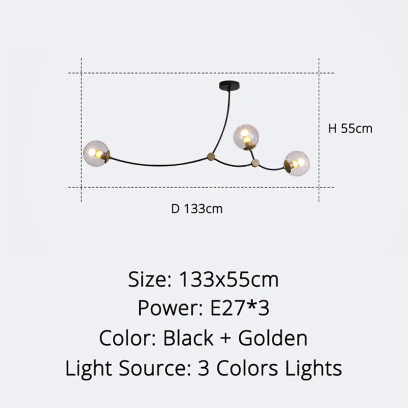 Modern minimalist nordic molecular design chandelier