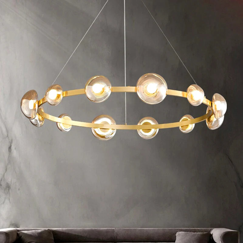 Lustre Nordique décor à la maison en verre salle à manger lumières éclairage intérieur - vue 5 sur 10