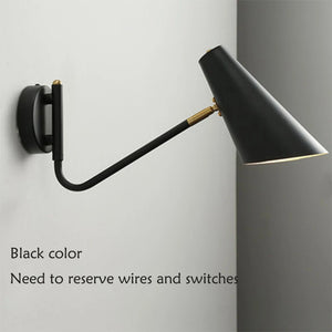 Applique murale réglable interrupteur vintage led flexible noir/or