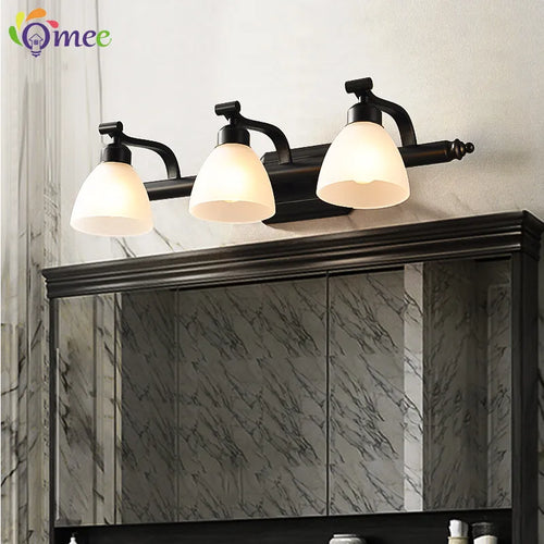 OMEE applique murale LED moderne AC90-260V applique murale salle de bains Vintage miroir lumières luminaire applique noir Bronze éclairage