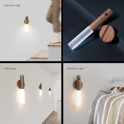 lampe led usb rechargeable bois sans fil - vue 4 sur 10