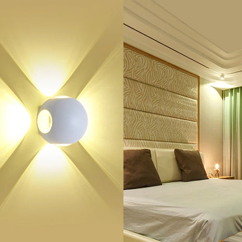 Applique murale LED de jardin étanche ronde à quatre côtés - vue 4 sur 8
