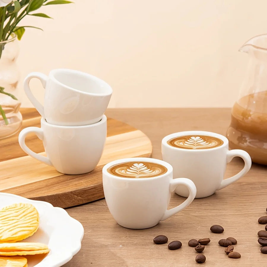 lot de 4 tasses expresso ceramique demitasse anses - vue 4 sur 7