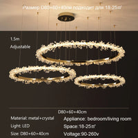 lustre moderne en cristal de luxe suspension décorative