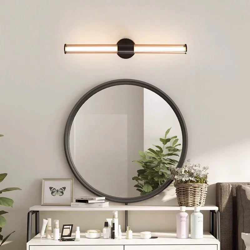 applique murale minimaliste industrielle en verre de cuivre led rétro créative
