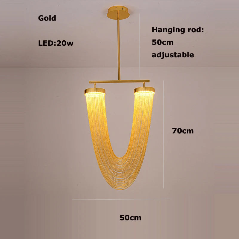 lustre art déco led dimmable en aluminium doré design élégant moderne - vue 18 sur 21