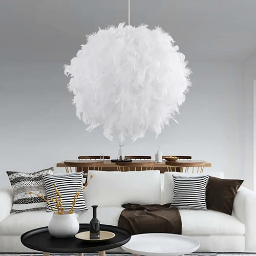 Suspension moderne en plumes E27 - vue 9 sur 9