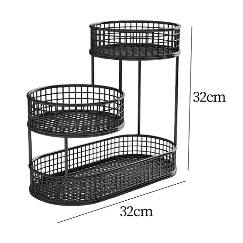 Countertop Fruit Basket Metal Wire Storage Basket, Counter Serving Tray Space Saver Serving Stand Vegetables Storage Rack - vue 6 sur 8