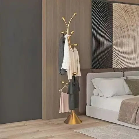 Floor Clothes Rack for Bedroom - Italian Style, Space Utilization Artifact, High-End Luxury Indoor Clothes Drying Rack - vue 5 sur 9