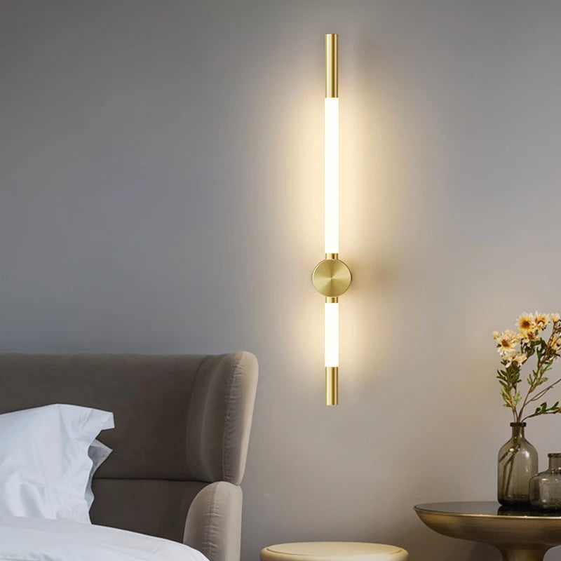 Minimalist long nordic LED wall light for hotel - vue 4 sur 10