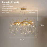 lustre moderne en cristal pour décoration intérieure élégante