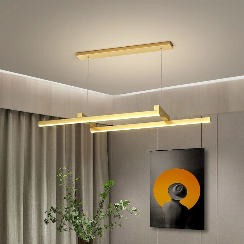 lampe led moderne lustre géométrique nordique designer bar - vue 6 sur 12