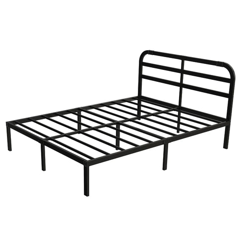 DDPNKL Heavy Duty Metal Bed Frame with Headboard, 3500 lbs Max Weight Capacity Metal Platform, Easy Assembly Mattress Foundation - vue 4 sur 10