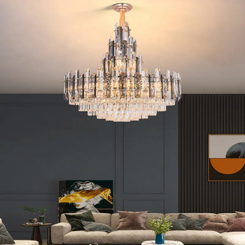 suspension à led en cristal design luxueux avec variateur d'intensité - vue 3 sur 11
