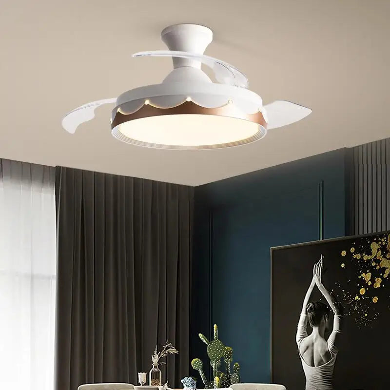 ventilateurs de plafond modernes avec éclairage télécommande design élégant - vue 5 sur 12