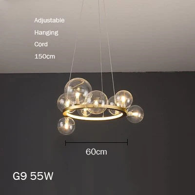 lustre en verre design moderne avec bulles pour intérieur élégant - vue 14 sur 18