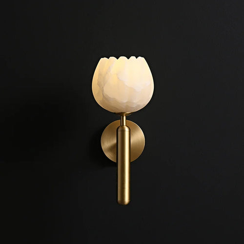 applique murale en marbre de cuivre avec décoration florale luxueuse en or