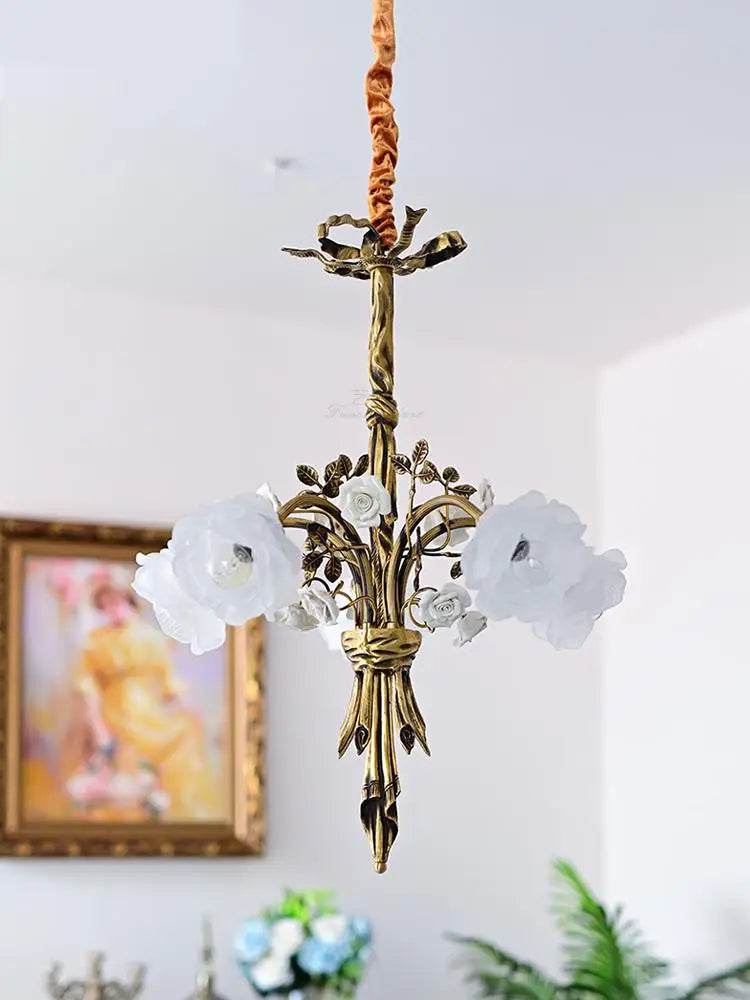 lustre moderne en cuivre pour éclairage artistique et luxueux - vue 5 sur 8