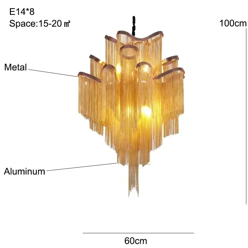 lustre à led pampilles industrielles éclairage intérieur décoration moderne - vue 13 sur 12