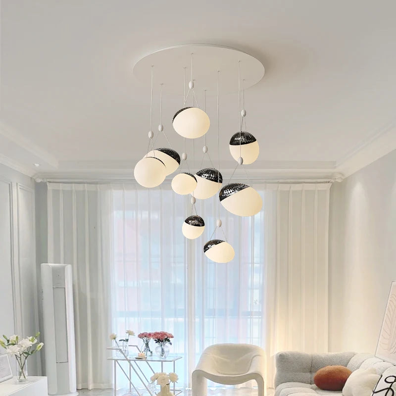 Modern nordic minimalist chandelier for villa duplex loft - vue 5 sur 15