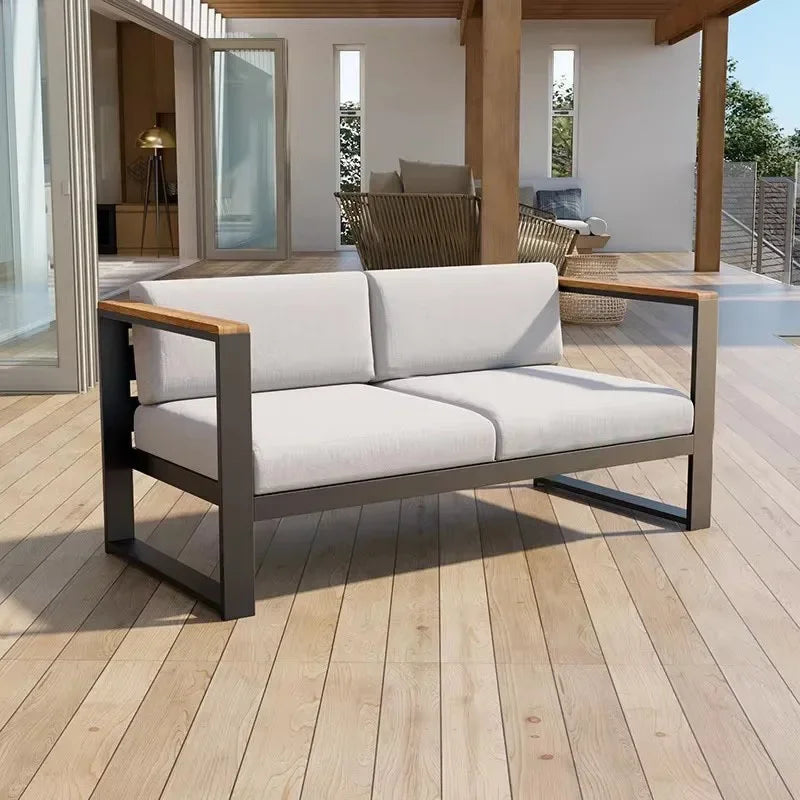 canapés de jardin en aluminium étanche mobilier extérieur combiné - vue 13 sur 18
