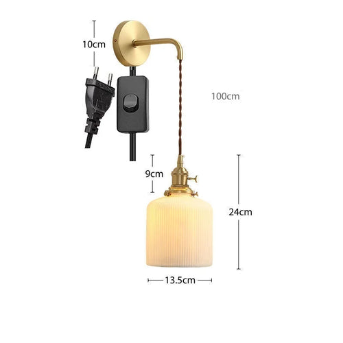 Applique murale dorée moderne céramique fil ajustable LED - vue 13 sur 23