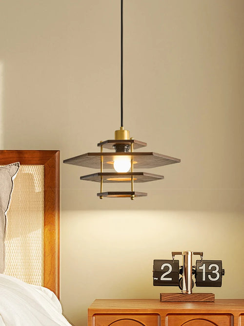 lustre en bois massif de style médiéval pour restaurant rétro - vue 3 sur 10