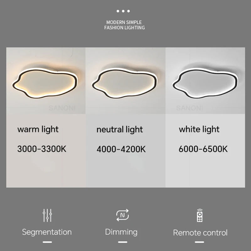 Plafond moderne à LEDs lampes lustre modélisation créative plafonnier salon chambre simple rond décor à la maison éclairage intérieur - vue 5 sur 13