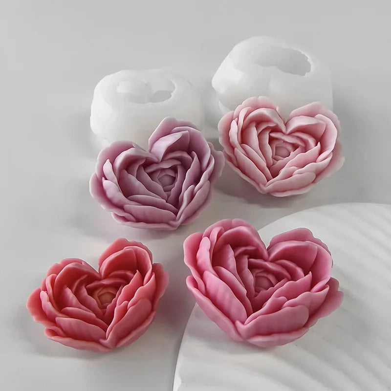 moule à fleurs d'amour en silicone pour bougies et savon DIY - vue 6 sur 9