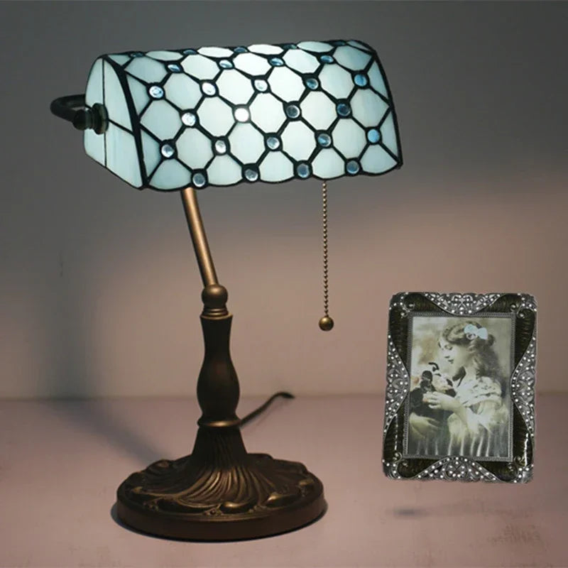 vintage stained glass bedside lamp for interior decoration