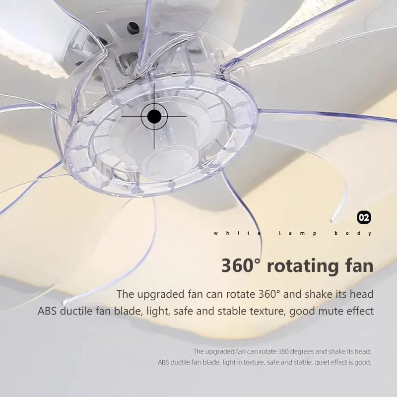 plafonnier moderne à leds avec ventilateur et télécommande - vue 10 sur 14