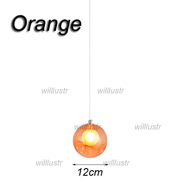 Mouth-blown glass pendant with colourful bubbles for hotel, boutique or nursery - vue 11 sur 24