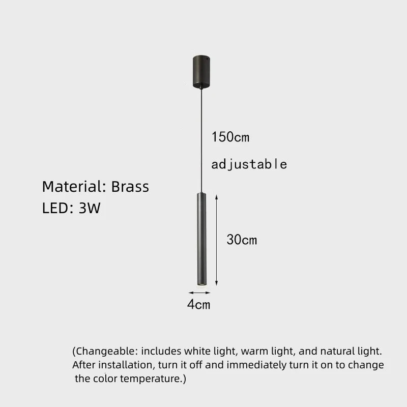 suspension minimaliste en laiton 	 pour hôtel