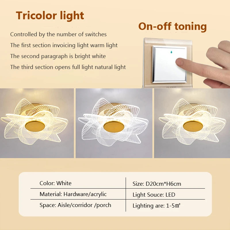 plafonnier led moderne en acrylique pour décoration intérieure - vue 18 sur 18