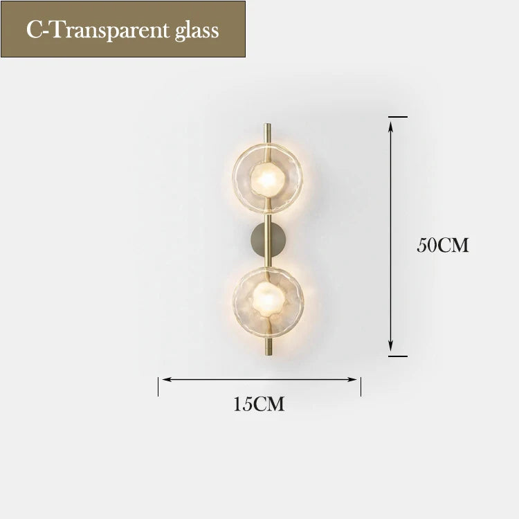 Modern minimalist glass LED wall light for interior decoration - vue 14 sur 17