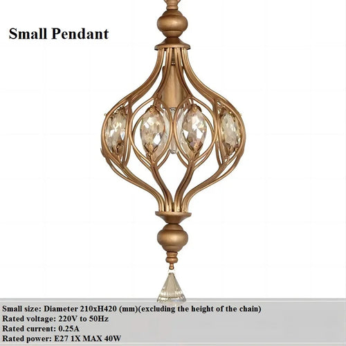 lustre rétro français en cristal style vintage suspension - vue 9 sur 9