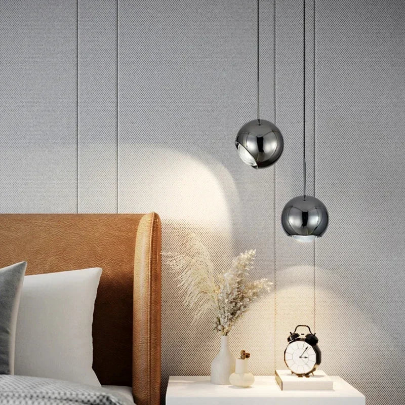 Suspension LED boule ronde moderne avec angle réglable