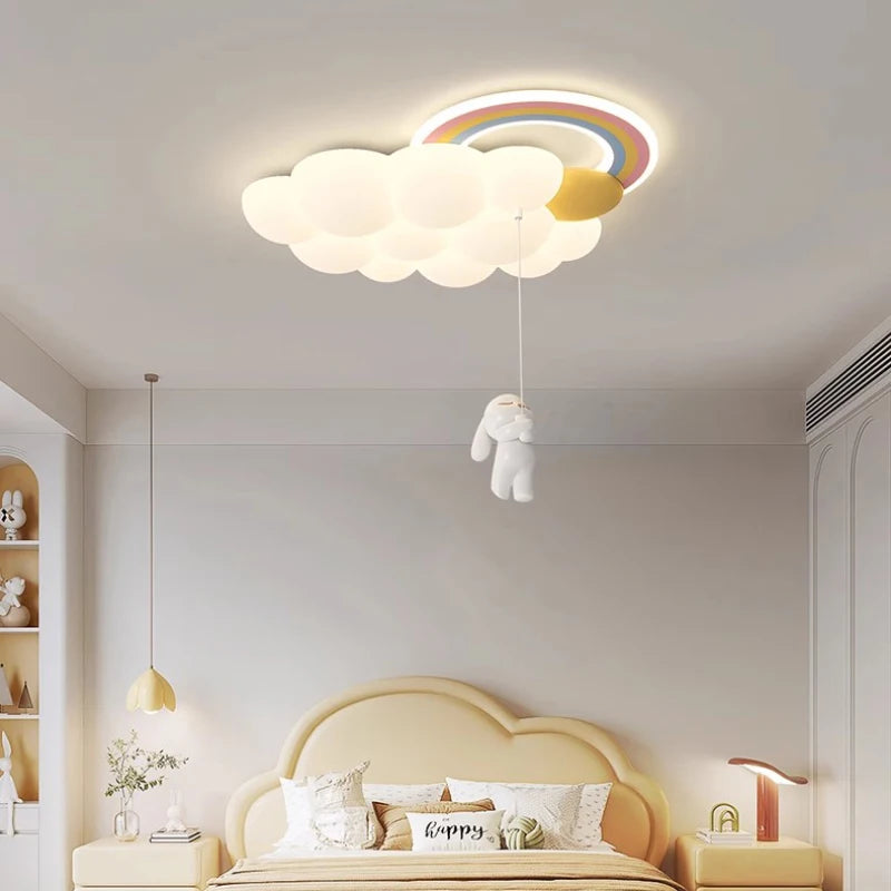 plafonnier led nuage arc-en-ciel pour chambre enfant - vue 4 sur 10