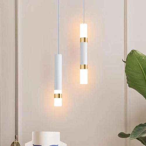 suspension LED en or art moderne long câble
