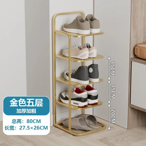 étagère à chaussures moderne en métal pour un rangement vertical élégant - vue 12 sur 12