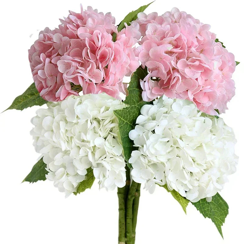 Set of 4 realistic artificial hydrangea flowers for decoration and weddings - vue 15 sur 18